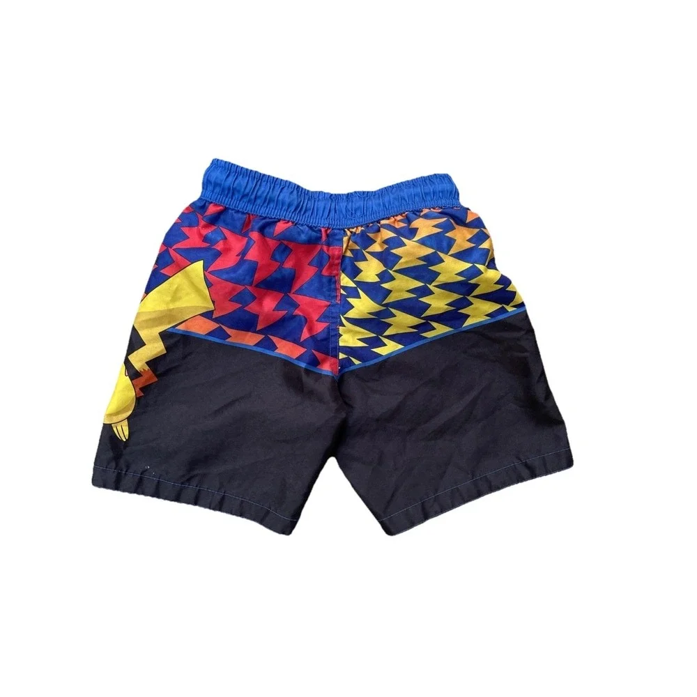 Vintage Pokemon Swim Trunks Youth XS Pikachu Multicolor Elastic Waist Swim Short